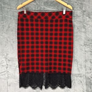 Torrid Skirt 1X Red Academia Preppy Fairy Grunge‎ Goth Buffalo Plaid Egirl Cyber